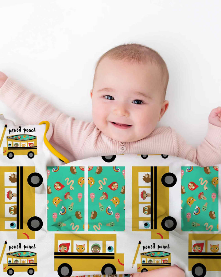 School Bus Adventures Bamboo Blanket
