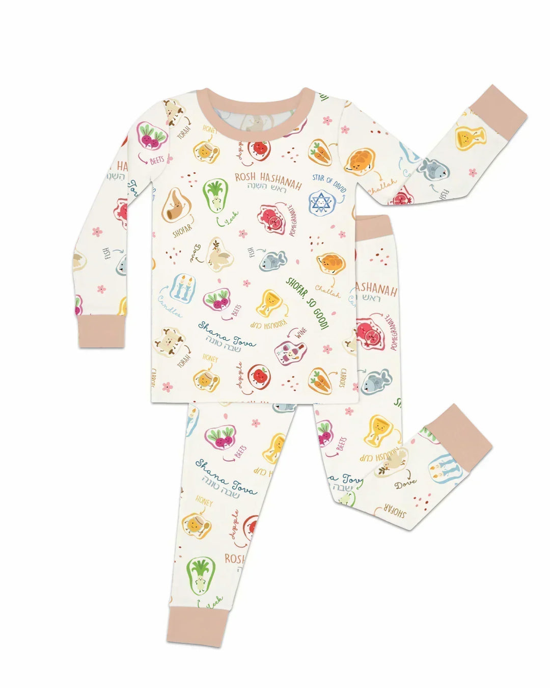 Happy Rosh Hashanah Bamboo Two Piece Long Sleeve Pajama Set