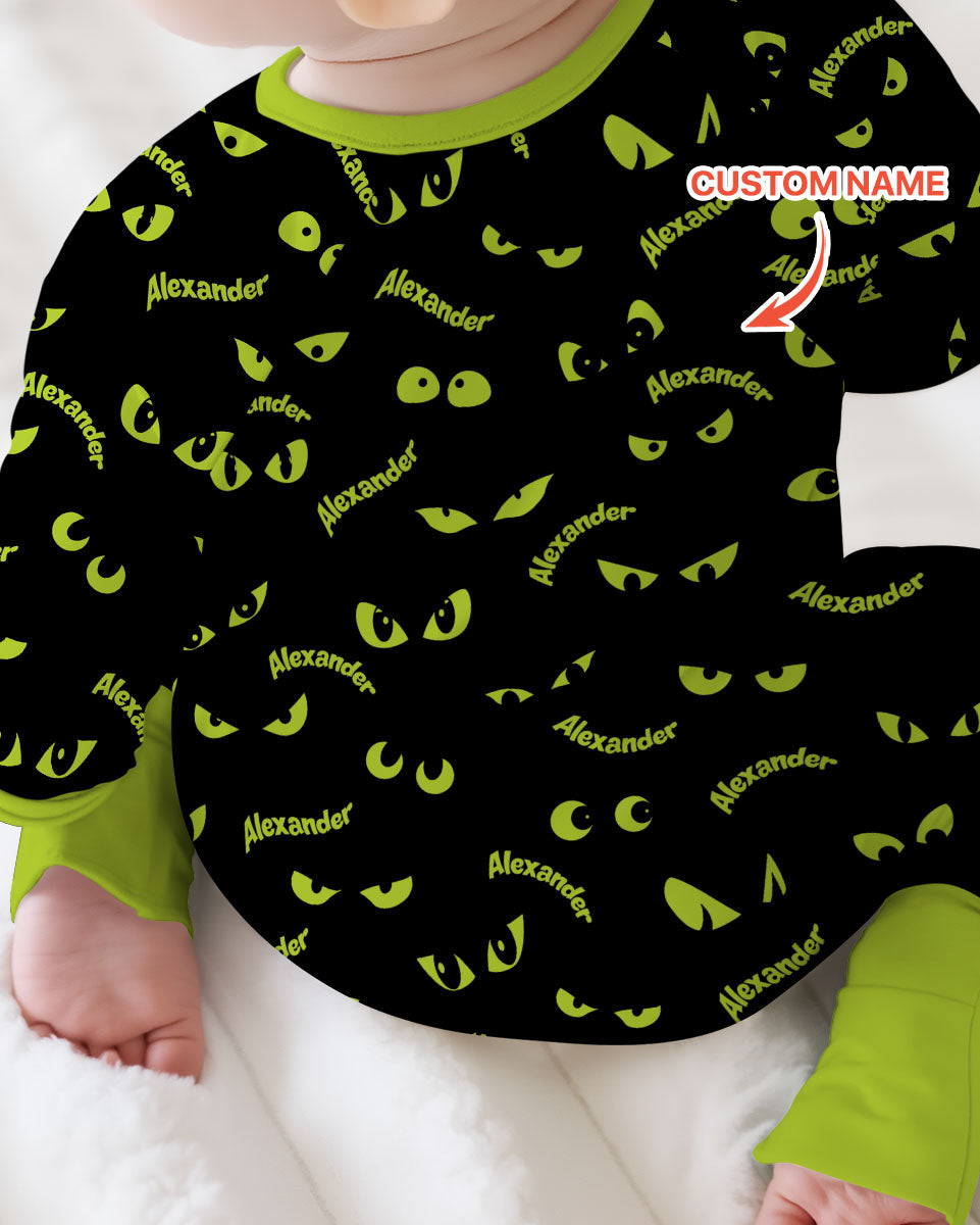 Custom Name Halloween Spooky Cat Eyes -  Personalized Convertible Zippy