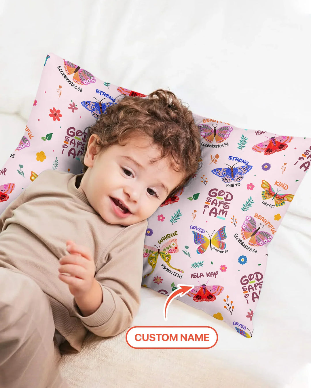 Custom Name God says I am Butterfly Bamboo Pillow Case
