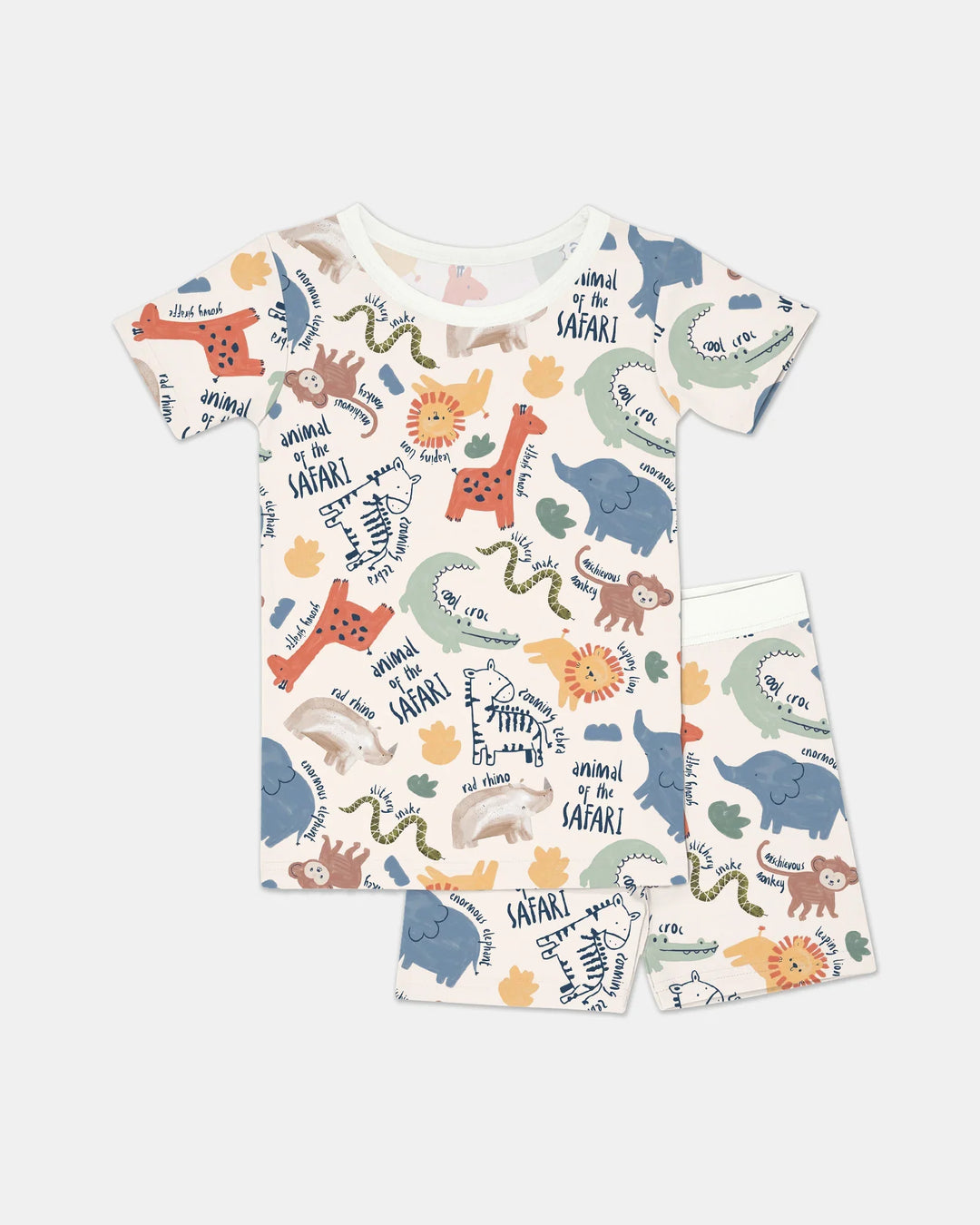 Funny African Animals Bamboo Two Piece Short Sleeve Shorts Pajama Set