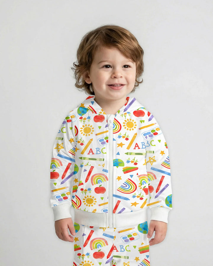 School Scribbles Bamboo Zip Hoodie