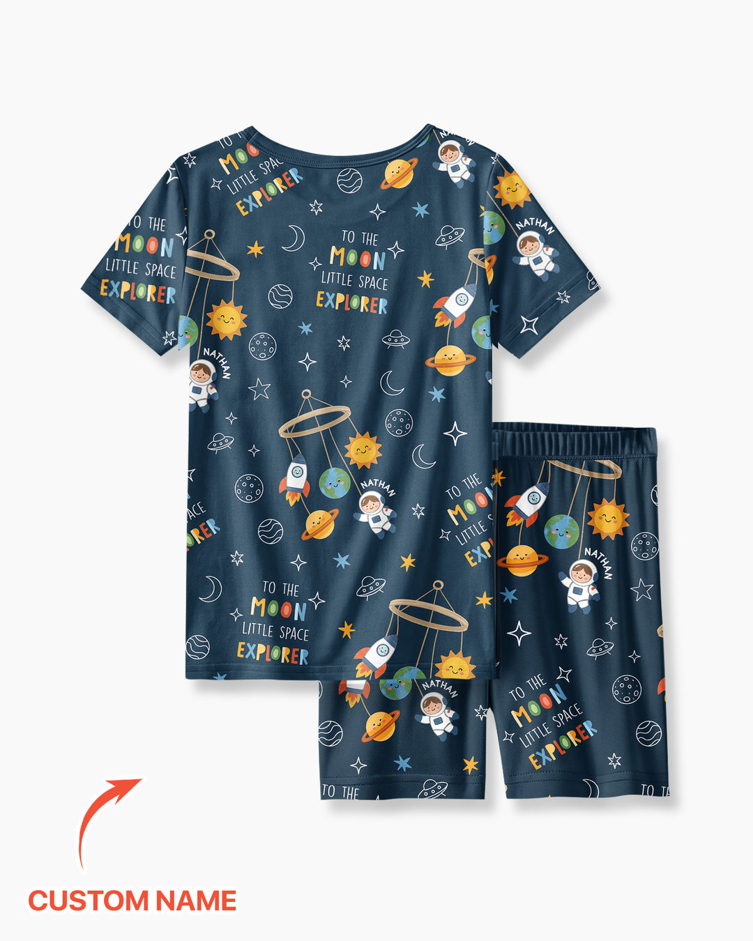 Little Astronaut Big Dream Bamboo Two Piece Short Sleeve Shorts Pajama Set
