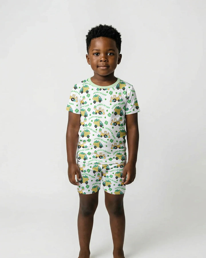 Loads Of Luck Bamboo Two Piece Short Sleeve Shorts Pajama Set