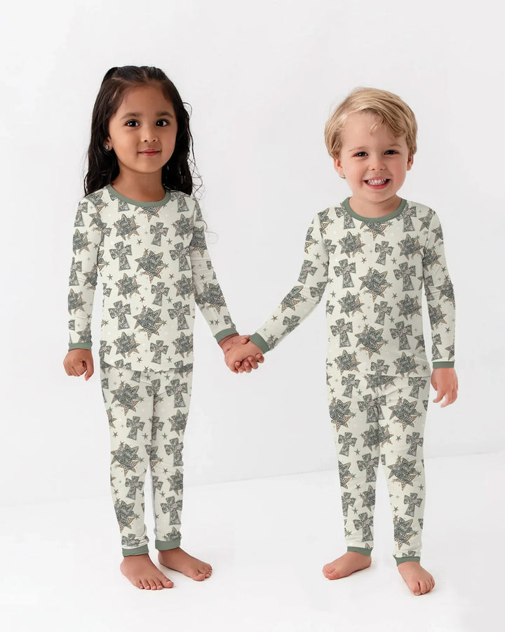 Template Bamboo Two Piece Long Sleeve Pyjamas Set