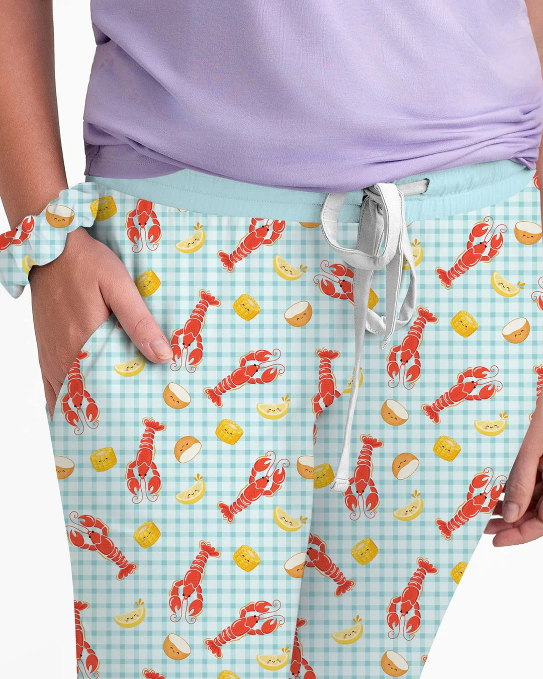 Preppy Crawfish Season Bamboo Women Pajama Set