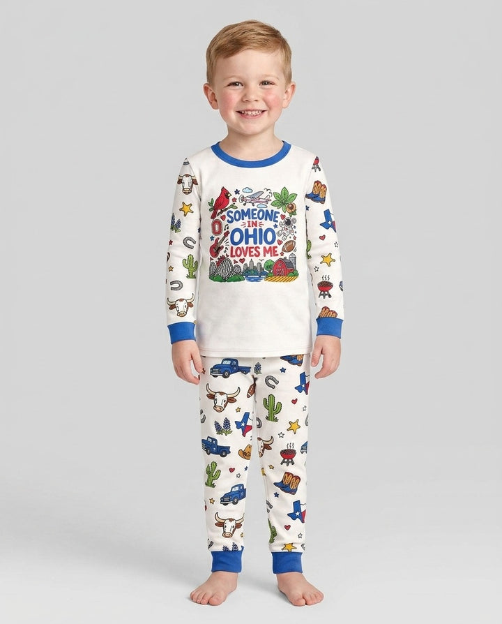 Someone in Ohio Loves Me Bamboo Two Piece Long Sleeve Pajama Set