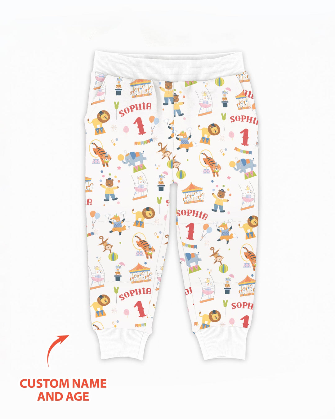 Custom Name Birthday Circus Bamboo Jogger