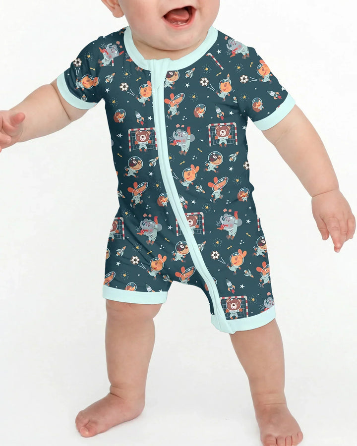 Space Soccer Bamboo Shorty Zippy