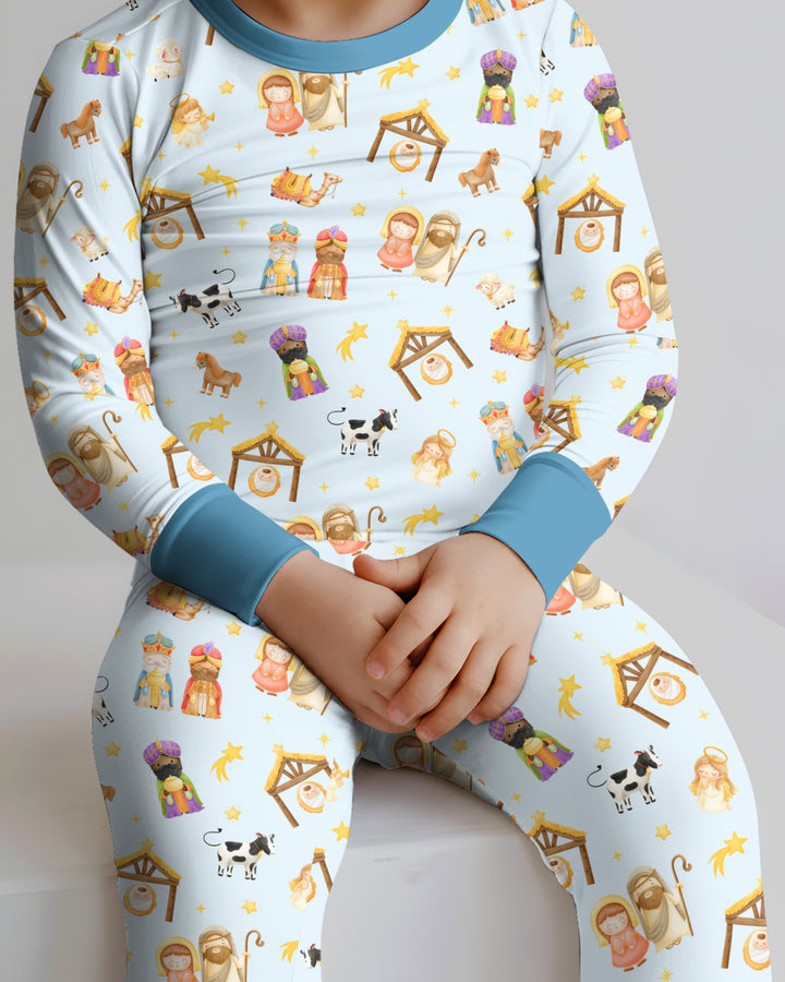 Away In A Manger Bamboo Two Piece Long Sleeve Pajama Set