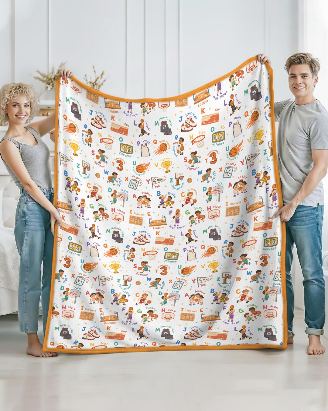 Basketball Alphabet Bamboo Blanket
