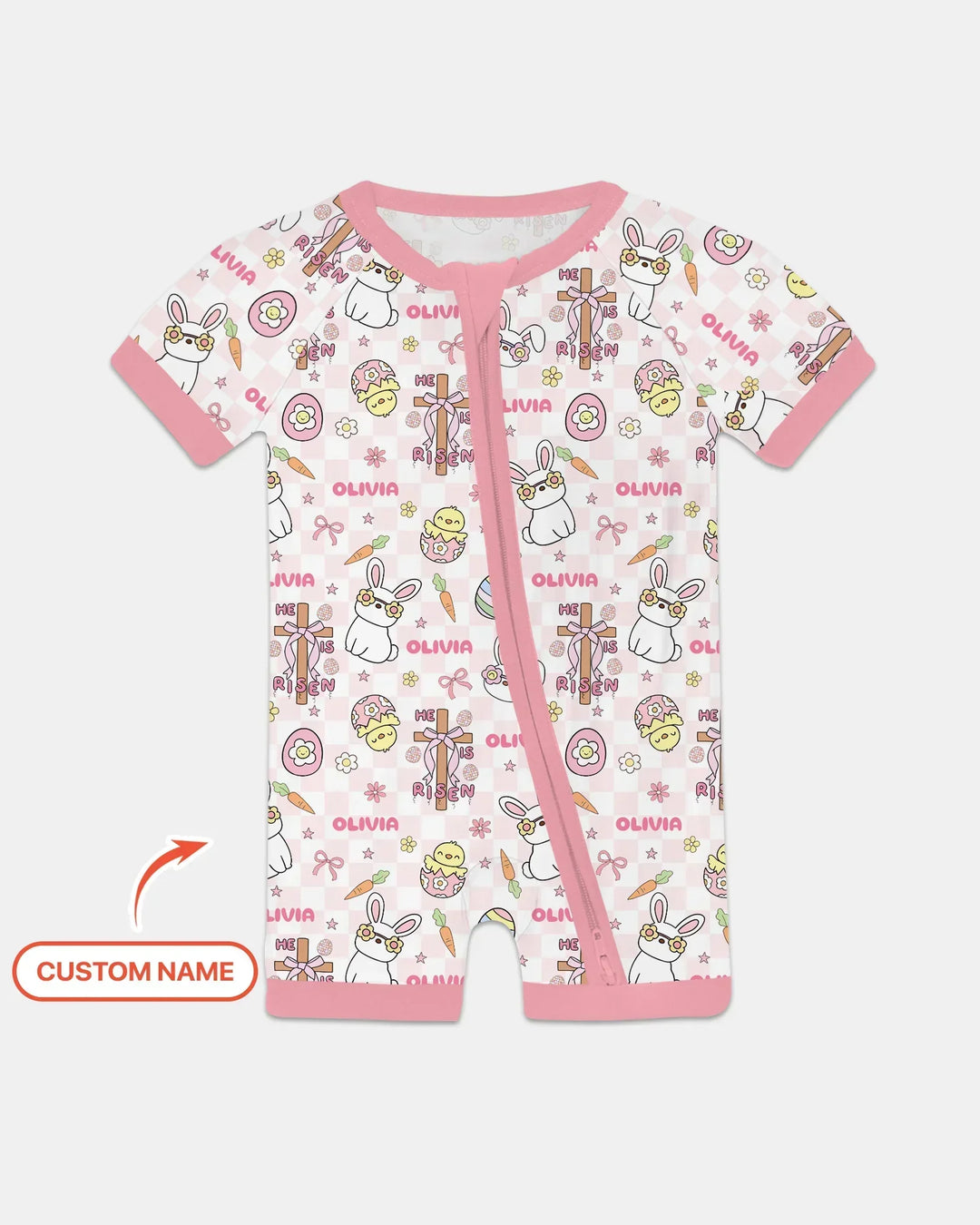 Custom Name Retro Easter Bamboo Shorty Zippy