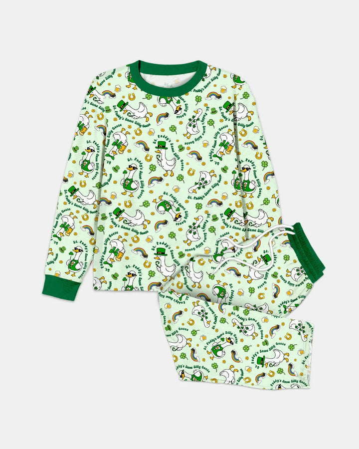 St. Patrick's Day Silly Goose Bamboo Men's Pajama Set