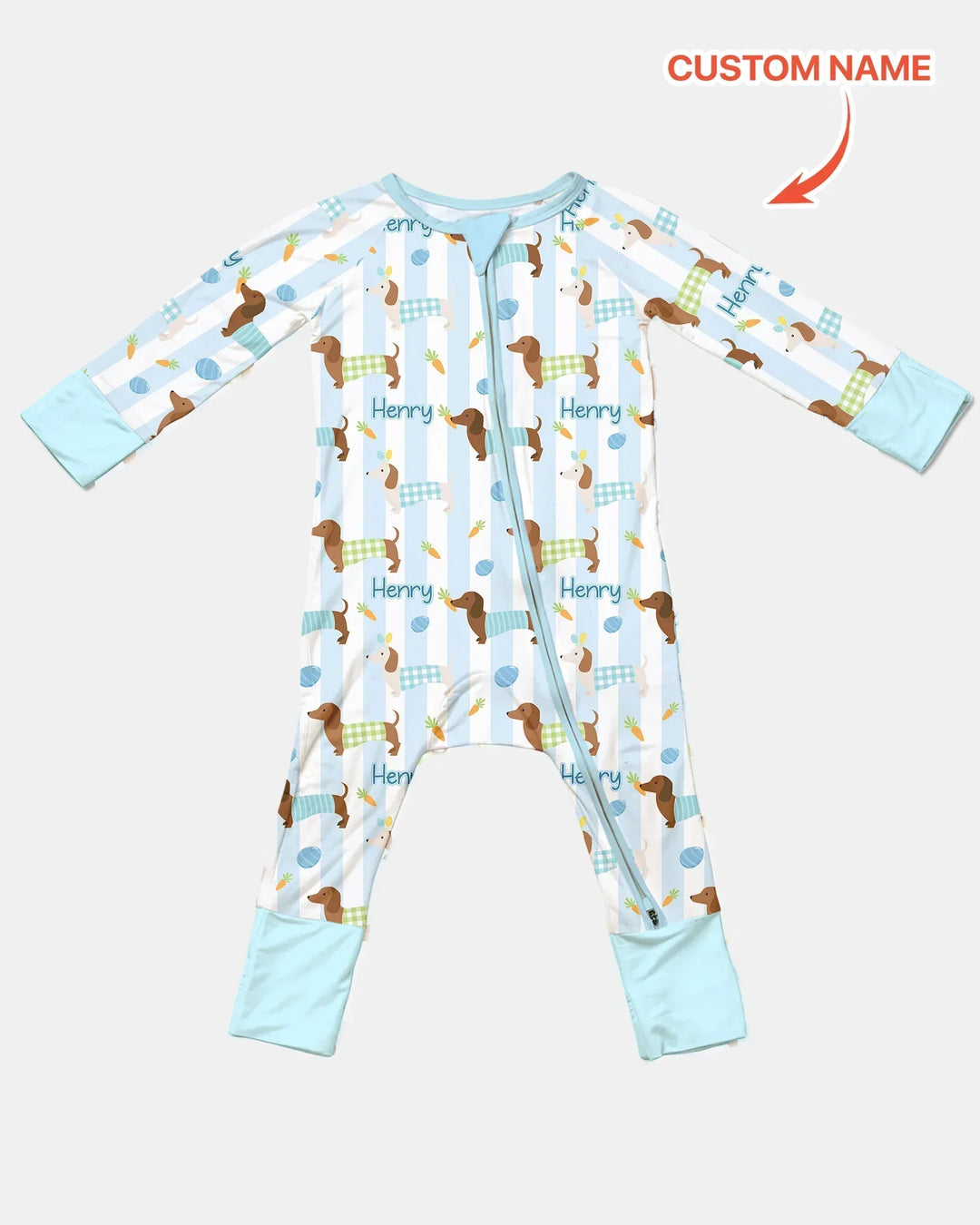 Custom Name Easter Dachshunds Family Matching Bamboo Convertible Zippy