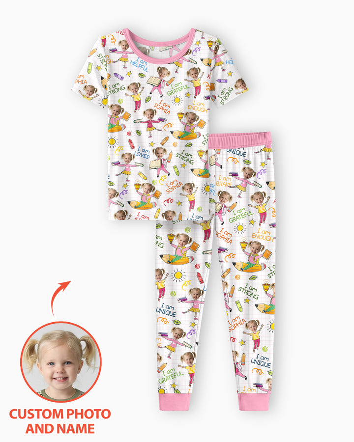 CUSTOM Template Bamboo Two Piece Short Sleeve Pyjamas Set