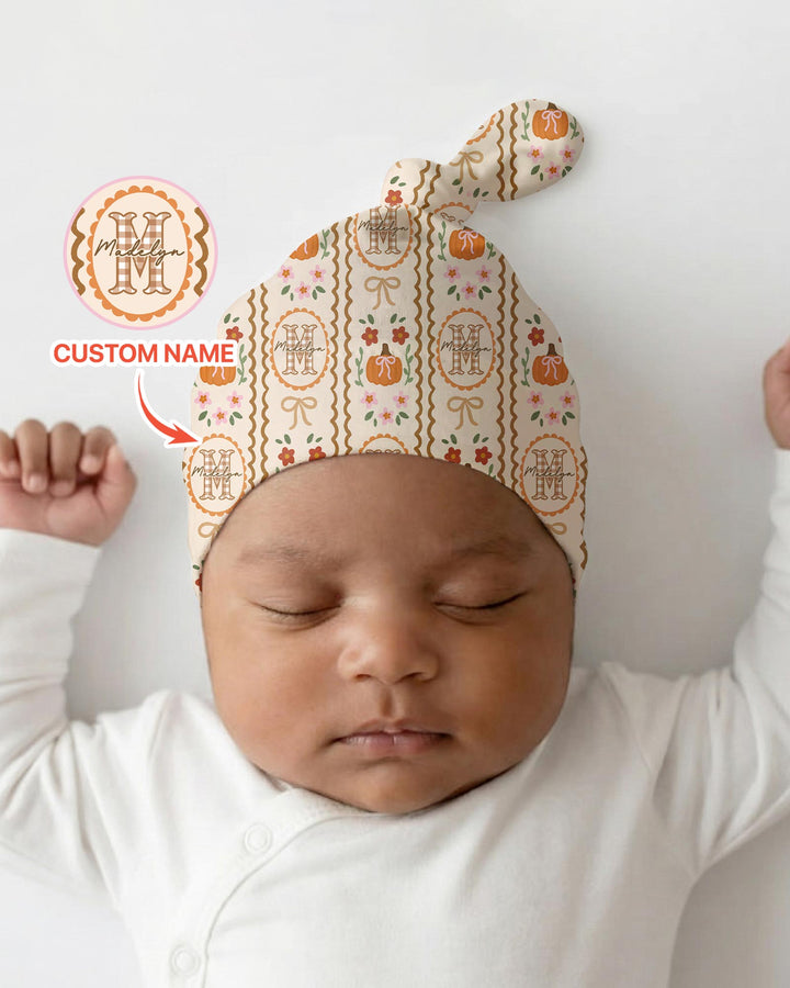 Custom Name Pumpkin Cottage Bamboo Knotted Hat