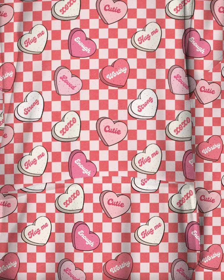 Valentine in Hearts Wearable Bamboo Blanket Hoodie