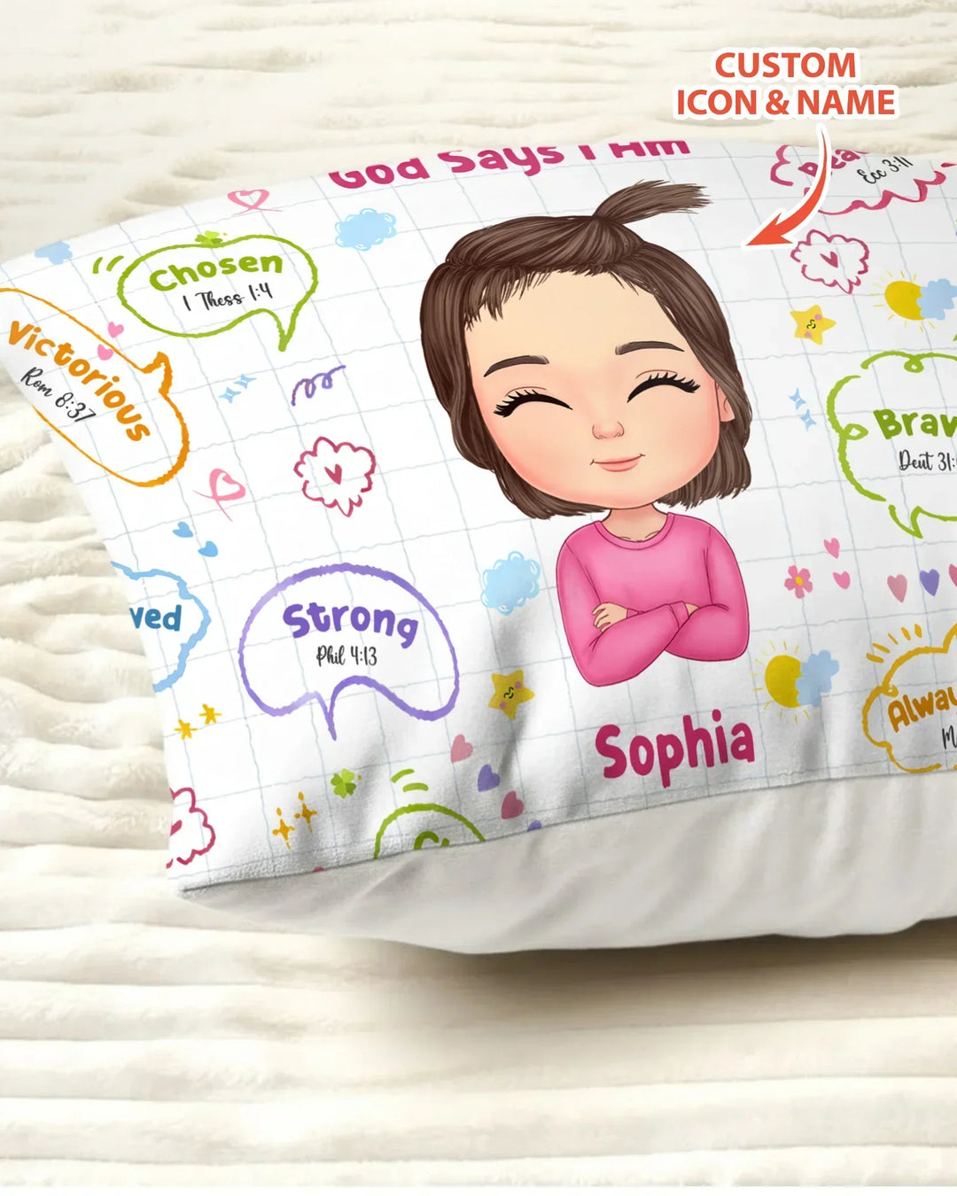 Personalized God Says I Am- Baby Girl Bamboo Pillow Case