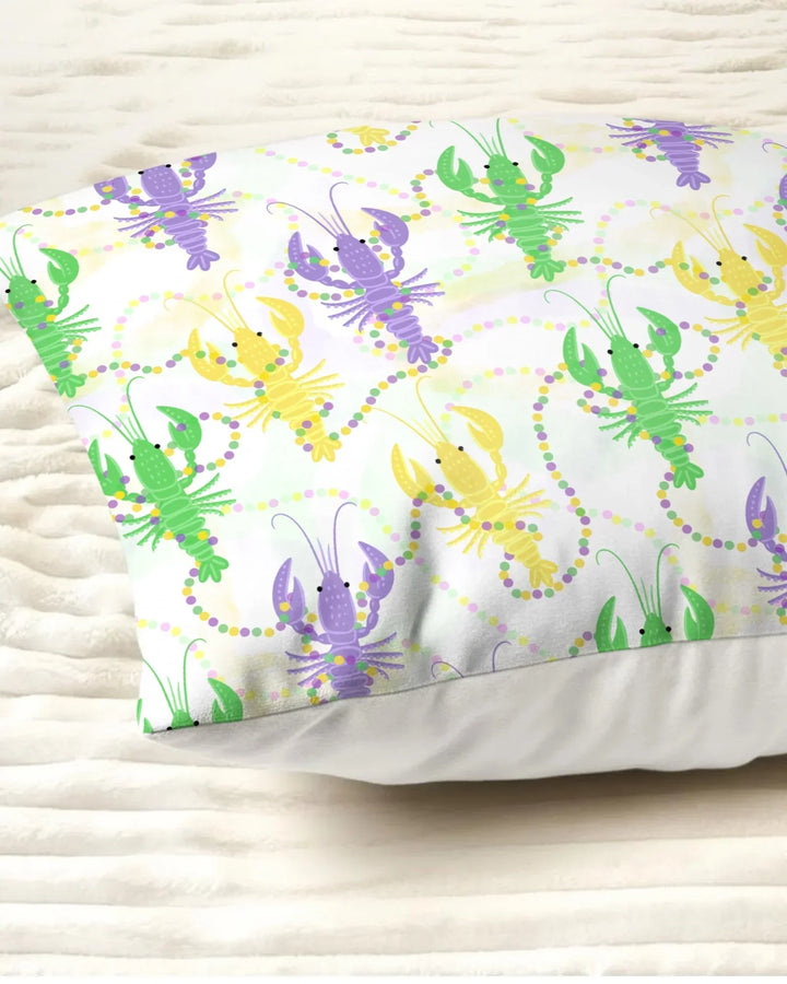 Mardi Gras Crawfish Family Matching Bamboo Pillow Case