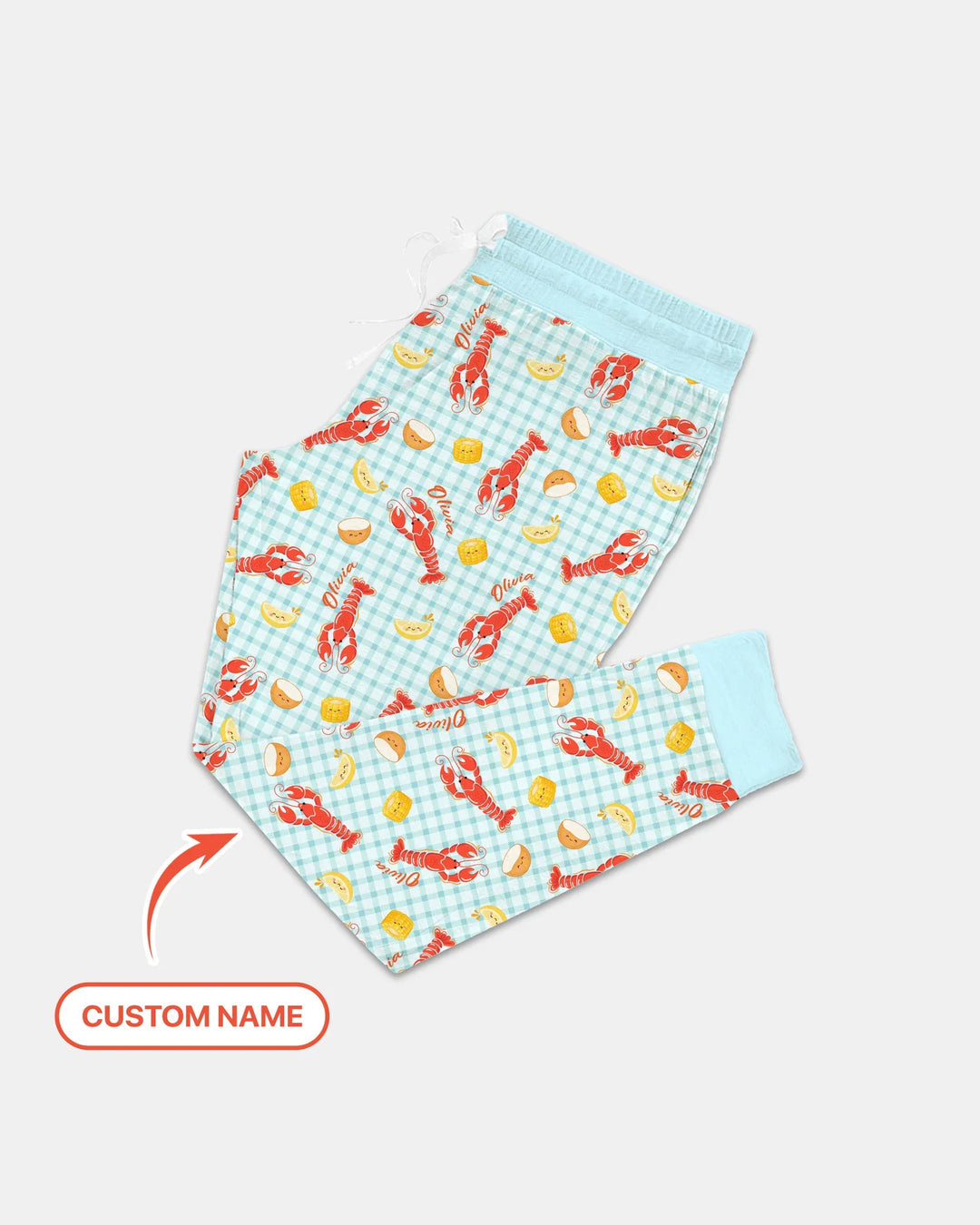 Custom Name Preppy Crawfish Season Bamboo Women Pajama Set