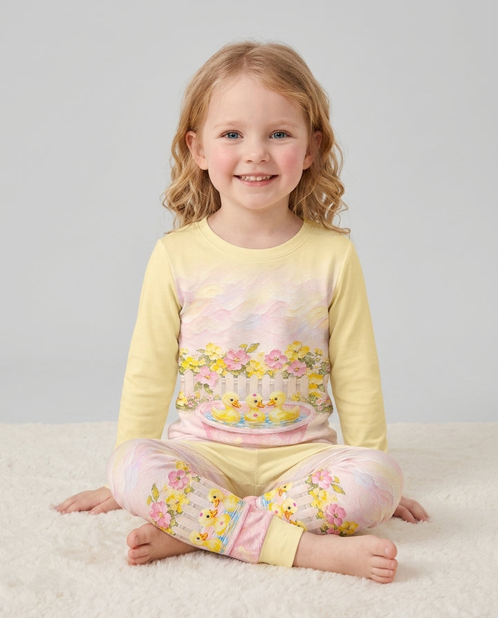 Sweet Duckling Dreams Bamboo Two Piece Long Sleeve Pajama Set