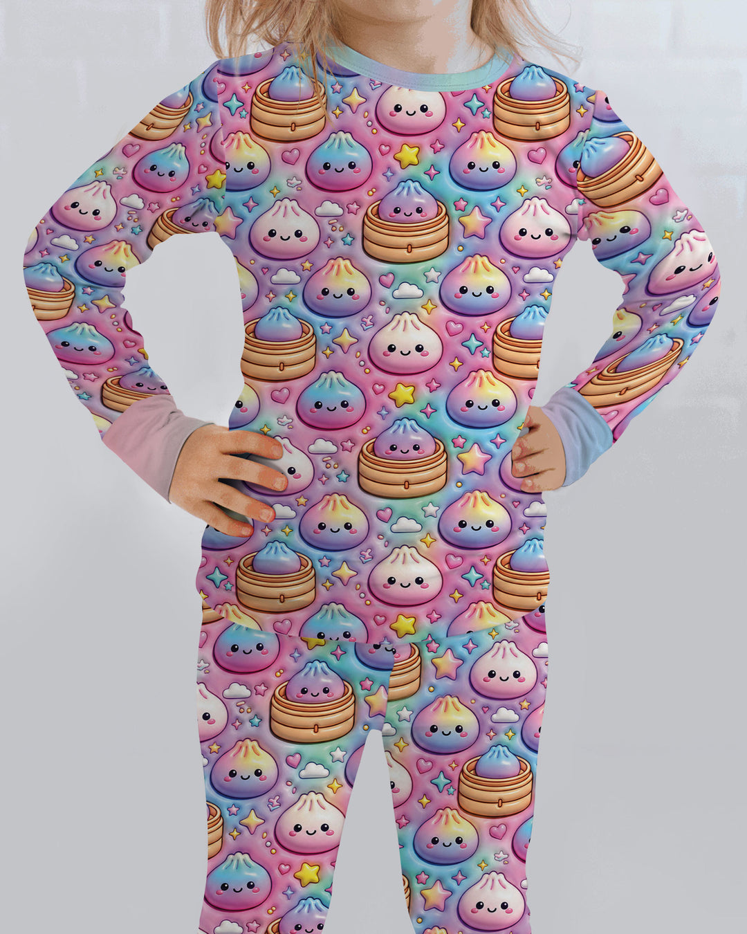 Glitter Dumpling Galaxy Bamboo Two Piece Long Sleeve Pajama Set