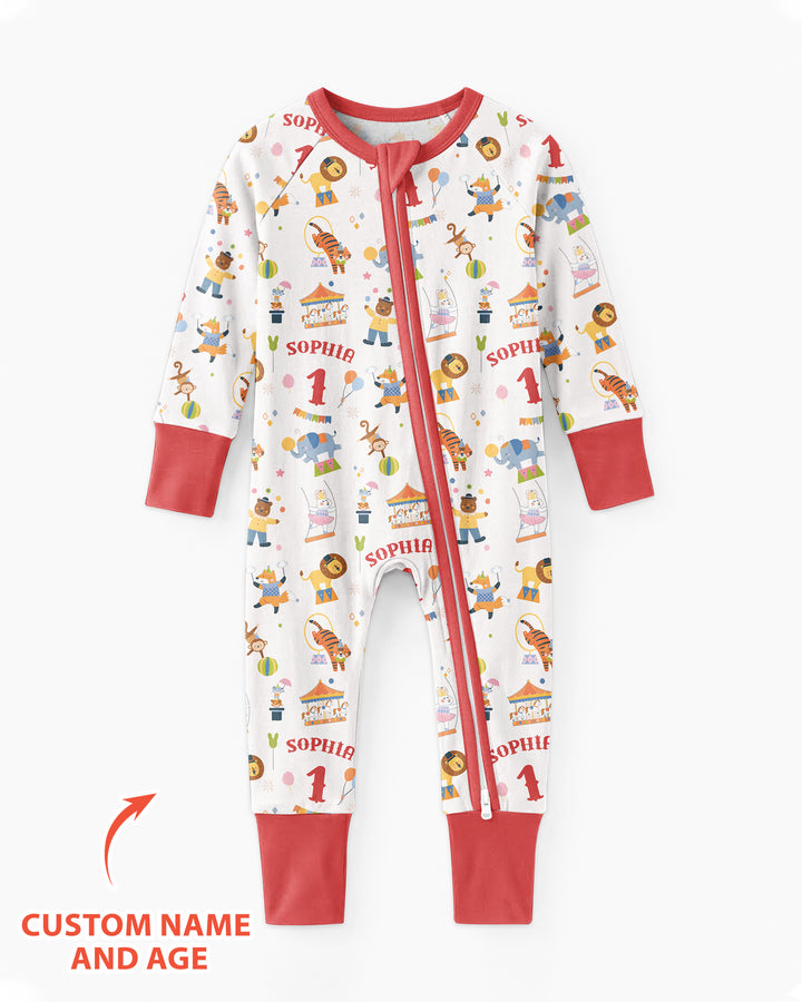 Custom Name Birthday Circus Bamboo Convertible Zippy