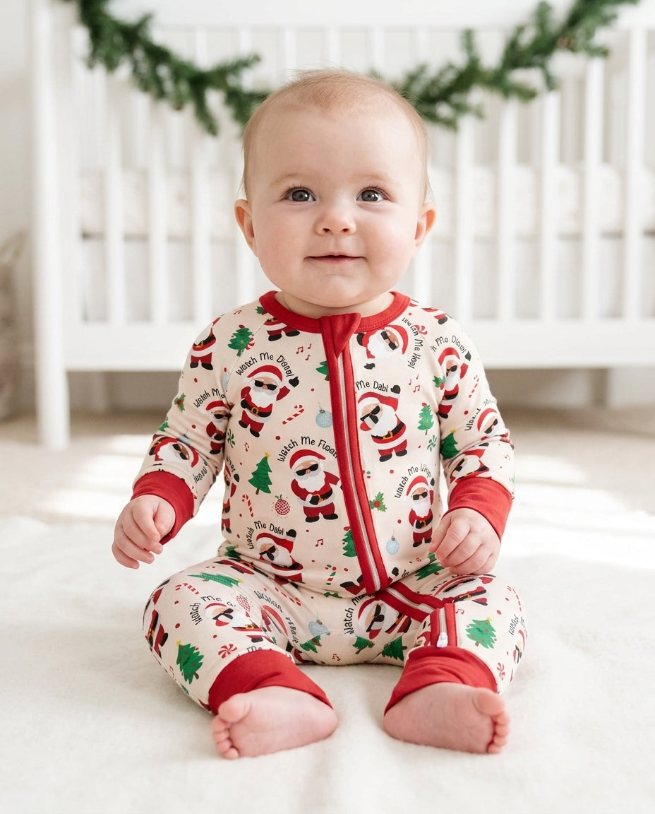 Santa's Christmas Dance Party Bamboo Convertible Zippy