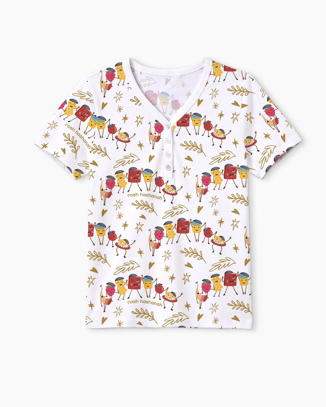 Let's Celebrate Rosh Hashanah Bamboo Women Short Sleeve Short Pajama Set