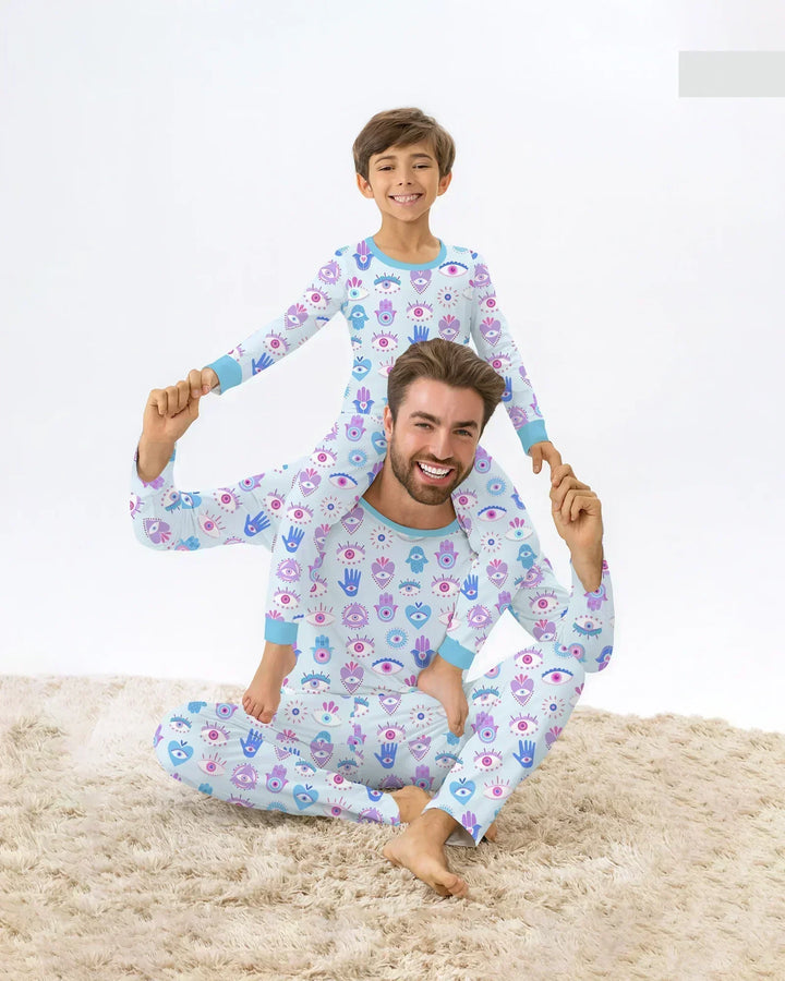 Hamsa Heart Guardians Family Matching Bamboo Men's Pajama Set