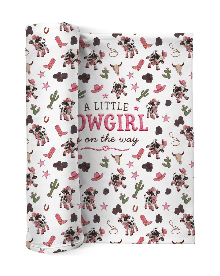 Little Cutie Cow swaddle blanket