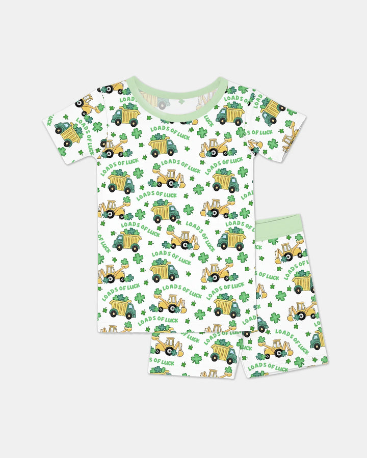 Loads Of Luck Bamboo Two Piece Short Sleeve Shorts Pajama Set
