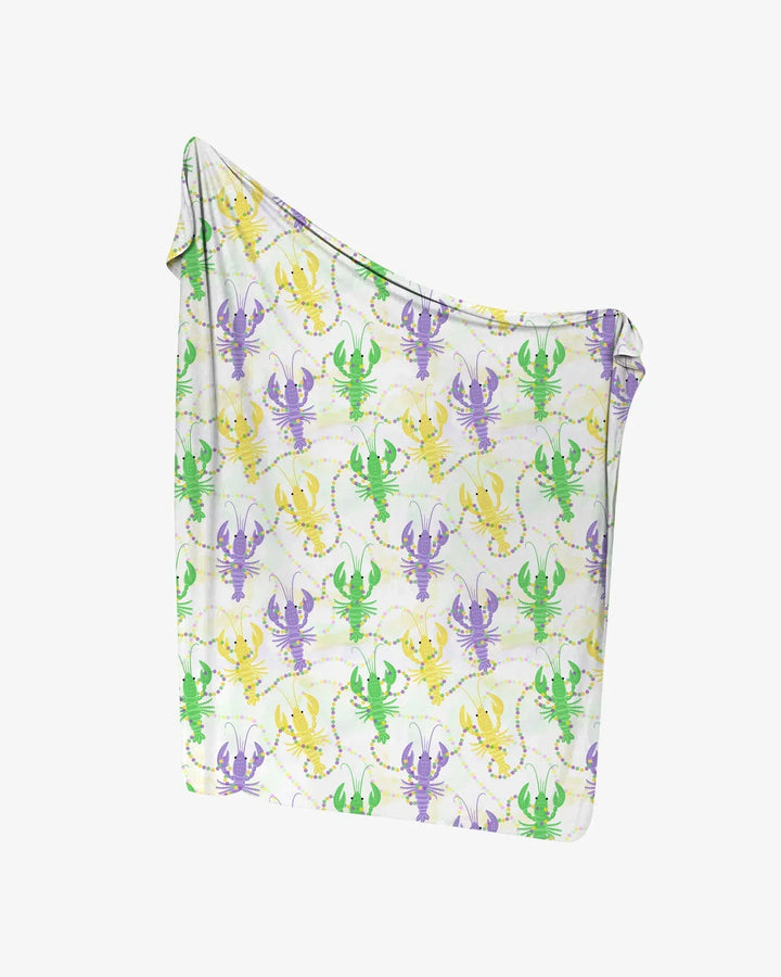 Mardi Gras Crawfish Family Matching Bamboo Swaddle Blanket