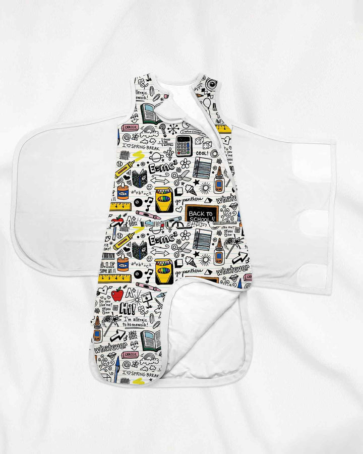 School Days Doodles Bamboo Sleep Bag Swaddler