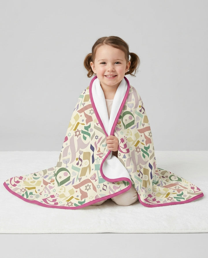 Hebrew Harmony Family Matching Bamboo Blanket
