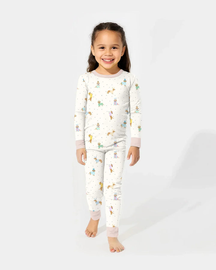 Easter Dachshund Bamboo Two Piece Long Sleeve Pajama Set