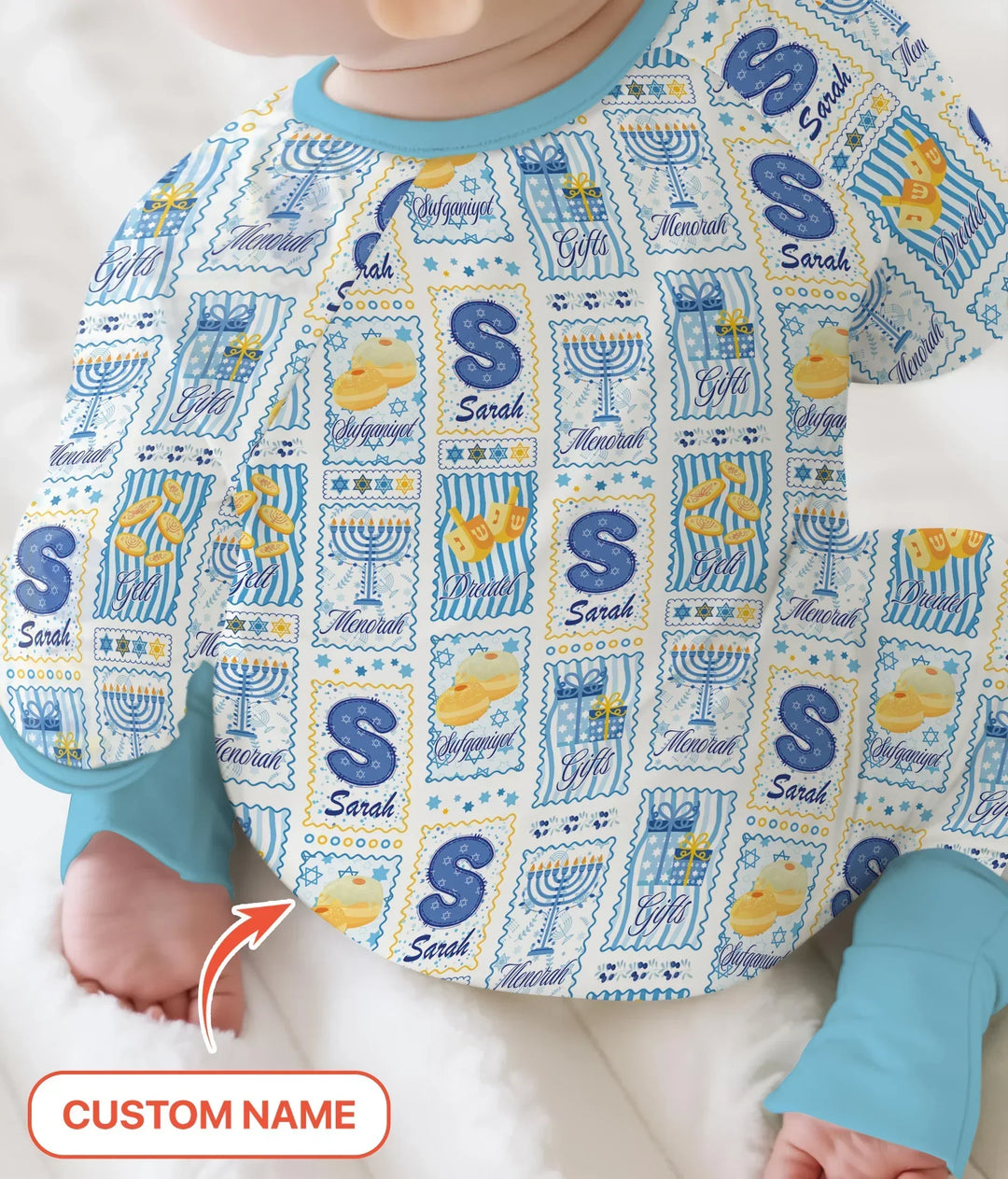 Light of Hanukkah Custom Name Bamboo Convertible Zippy