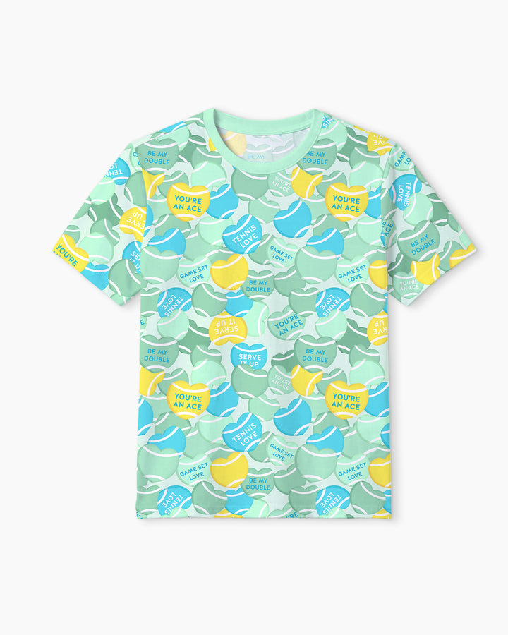Tennis Candy Family Matching Bamboo Men Short Sleeve Short Pajama Set