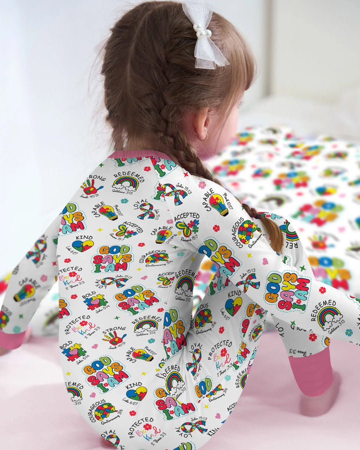 God Says I Am Autism Awareness Bamboo Convertible Zippy