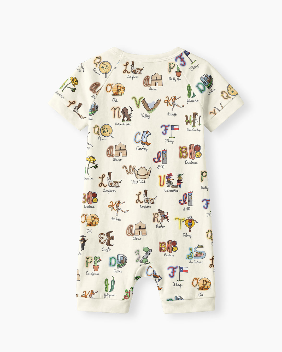 Texas Alphabet Bamboo Shorty Zippy