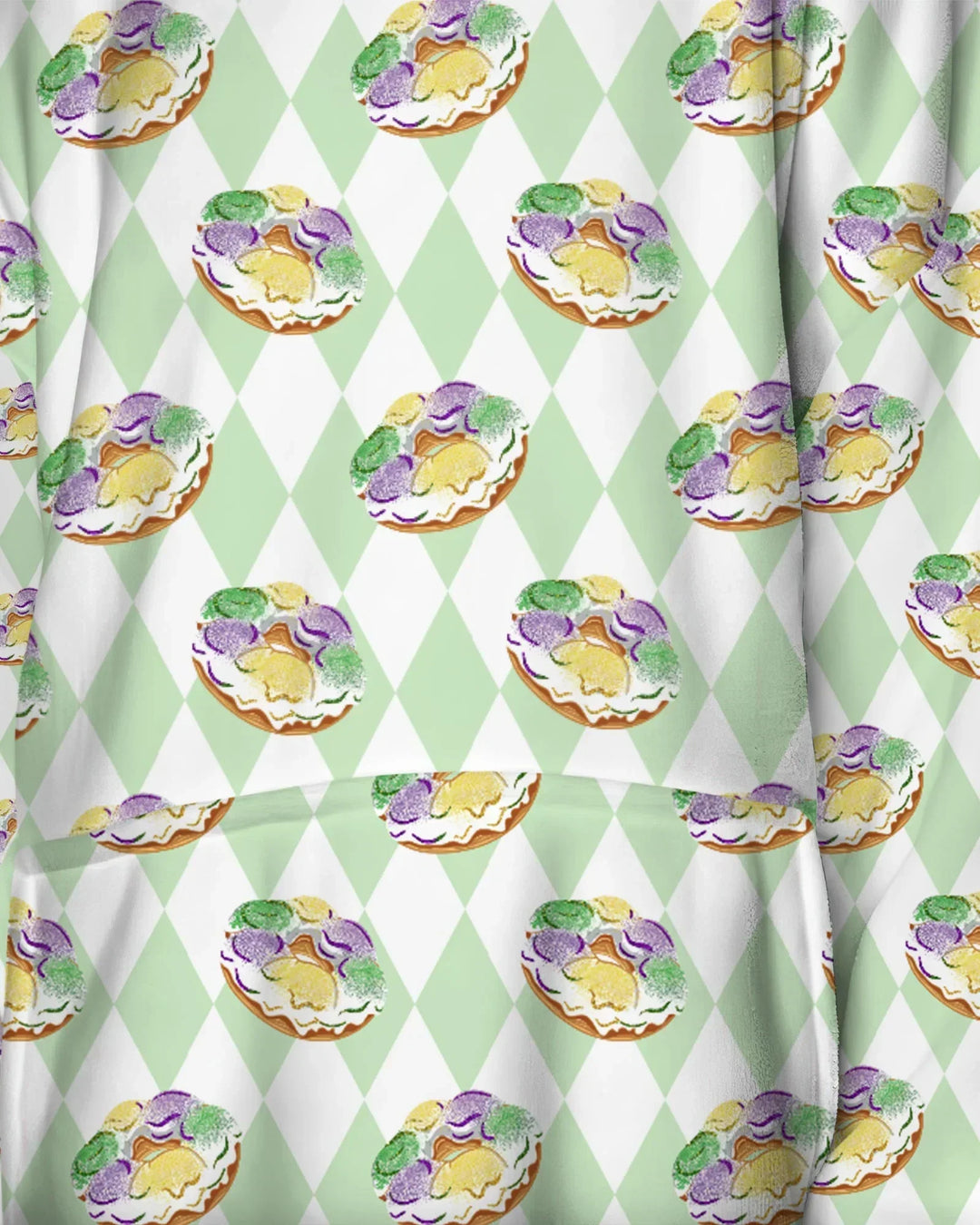 Mardi Gras Donut Wearable Bamboo Blanket Hoodie