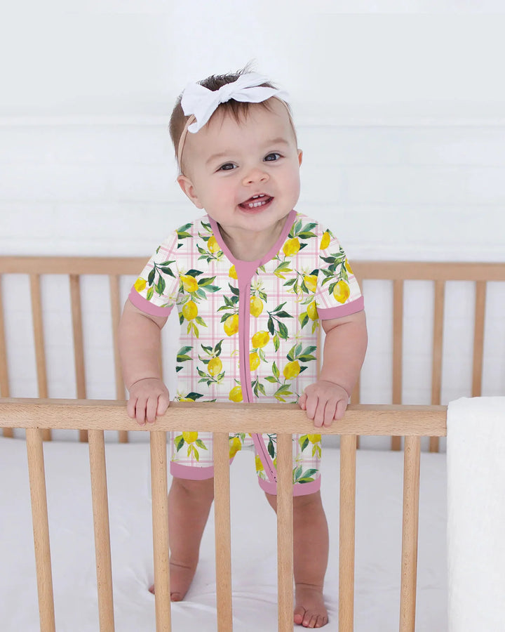 Mediterranean Lemons Family Matching Bamboo Shorty Zippy