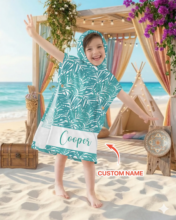 Custom Photo Print Dog Bamboo Swim Poncho