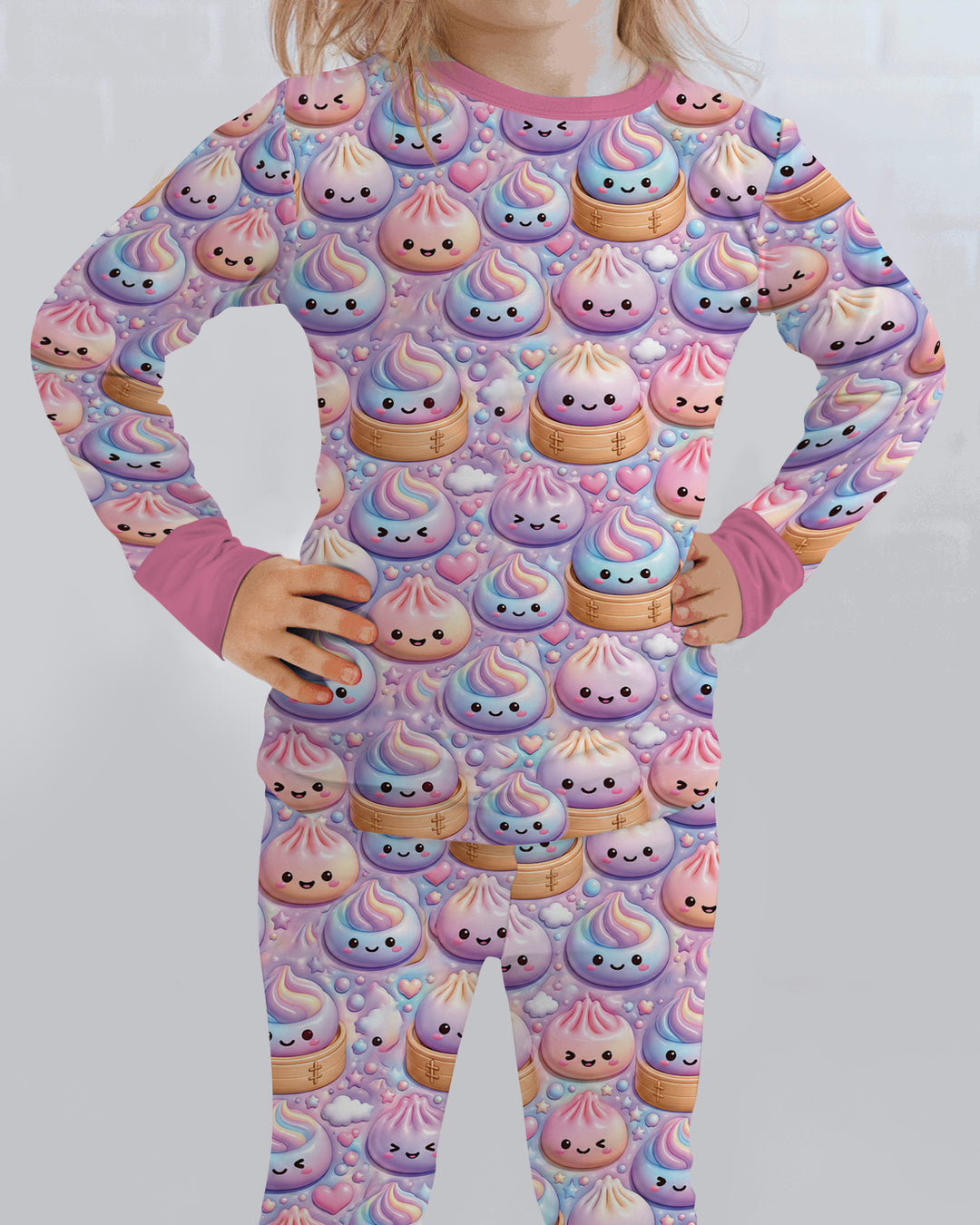 Dumpling Dreams Bamboo Two Piece Long Sleeve Pajama Set