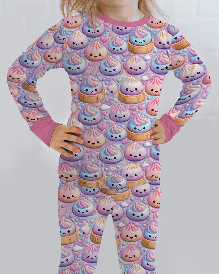 Dumpling Dreams Bamboo Two Piece Long Sleeve Pajama Set