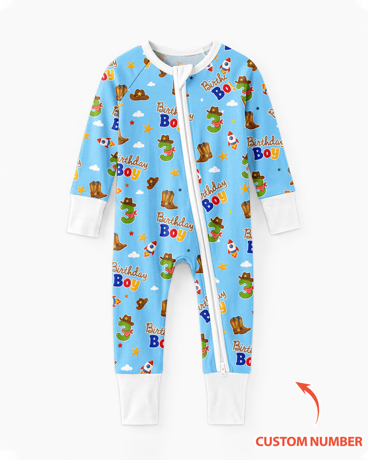 Custom Birthday Western Boy Bamboo Convertible Zippy