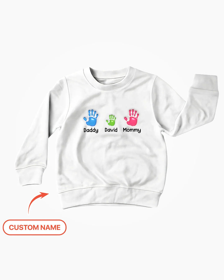 First Mother Day - Handprints Bamboo Crewneck Sweatshirt