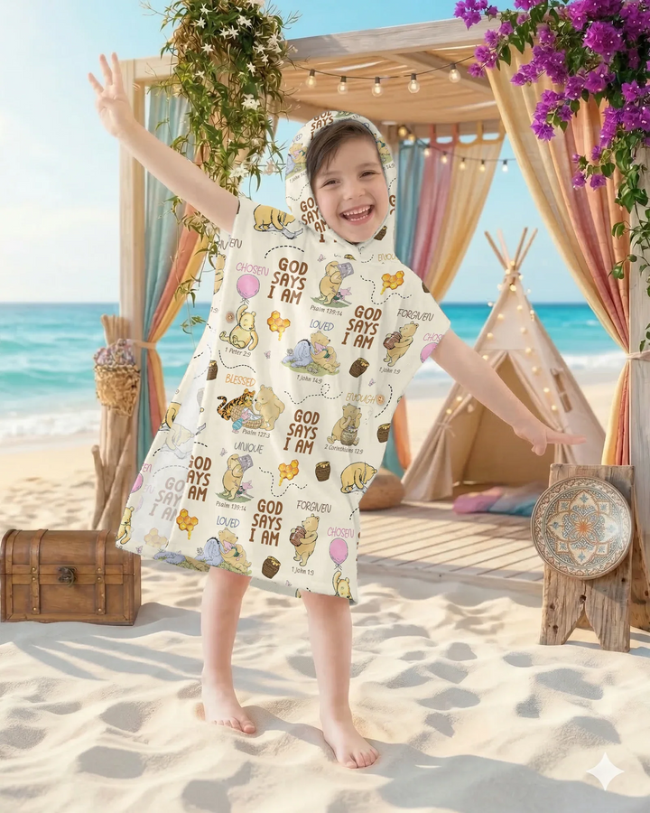 God Says I Am – Little Blessings Bamboo Swim Poncho