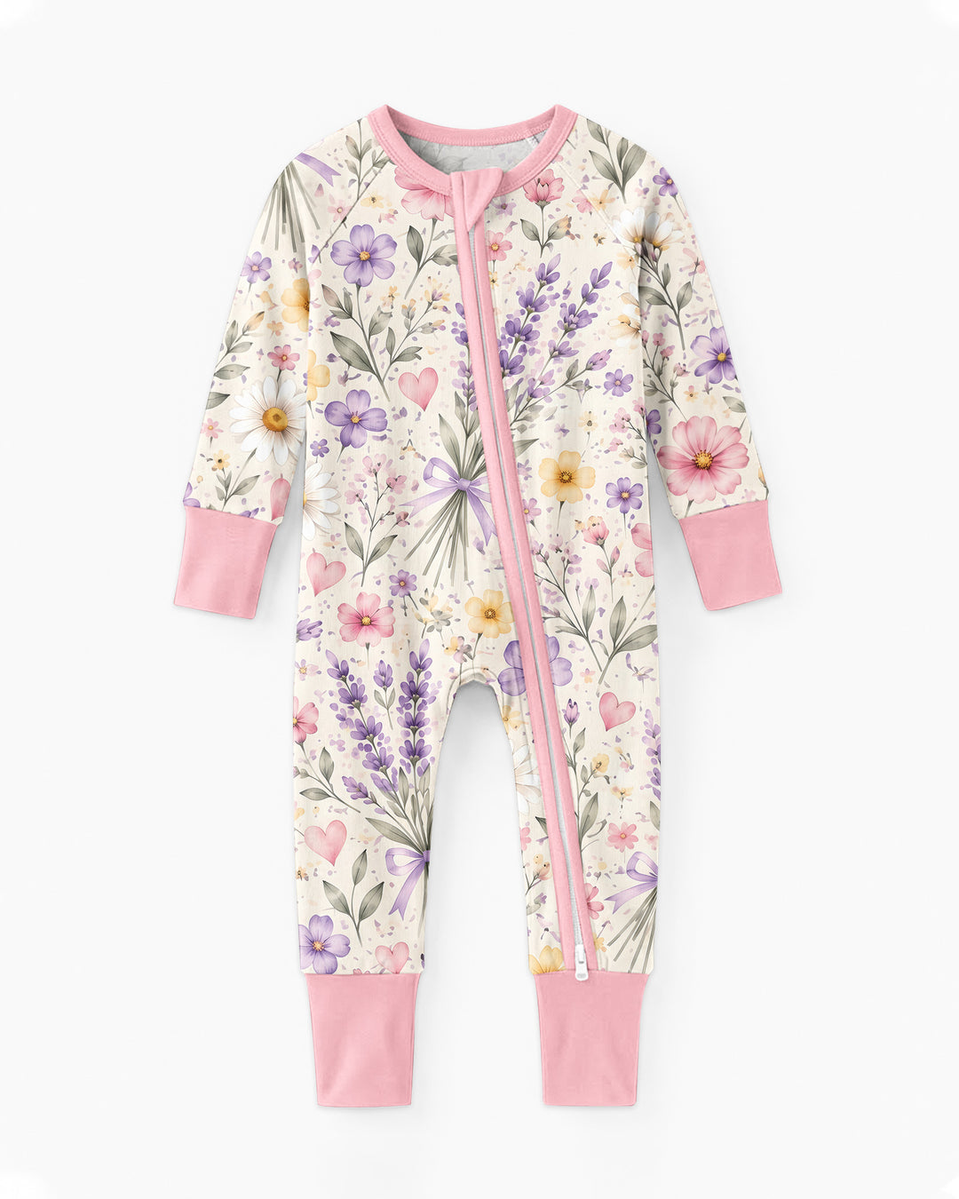 Lavender Wildflower Pastel Floral Bamboo Convertible Zippy