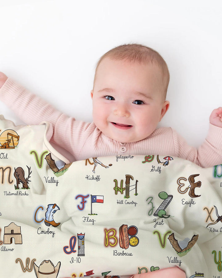 Texas Alphabet Bamboo Blanket